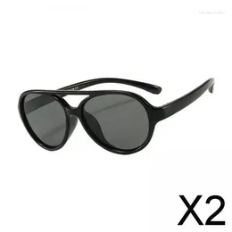 Sunglasses 2X Fashion Kids Summer Eyewear For Children Girls Boys Age 3-9 Black