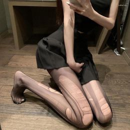 Women Socks Sexy Stockings Ultra Thin Hand Torn Easy To Tear Female Pantyhose High Elasticity Nylon