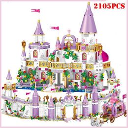 Blocks Princess Villa Windsor Castle Architecture Block Girl Digital DIY Friend Home City Enlightenment Brick Children Toy Christmas Gift H240521