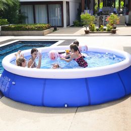 18073cm Childrens Inflatable PVC Round Swimming Pool Summer Home Outdoor Adult Bathtub Clip Net Thickened Cushion 240521