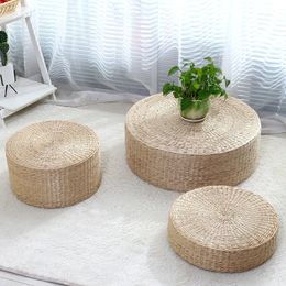 Straw Pouffe Seat Mat Meditation Ottoman Home Decor Cushion Buckwheat Floor Rustic 240521