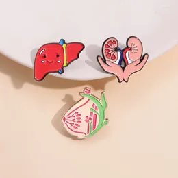 Brooches Creative Cartoon Organ Series Enamel Brooch Kidney Lung Breast Lapel Pin Badge Backpack Clothing Hat Accessories