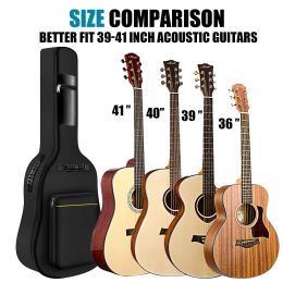 Acoustic Guitar Gig Bag 41 Inch 0.25 Inch Sponge Padding Water Resistent Dual Adjustable Shoulder Strap Guitar Case