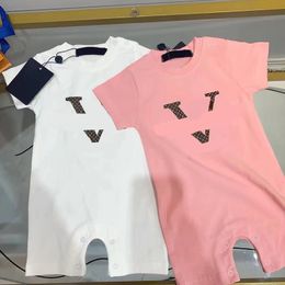 Baby jumpsuit summer clothing newborn short sleeved clothes baby wrap buttocks pure cotton letter triangle wrap