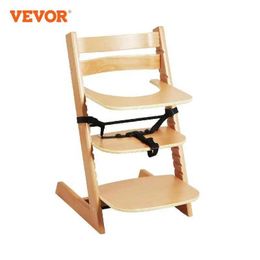 Dining Chairs Seats VEVOR Wooden Beech Preschool Chair Adjustable Feeding Chair Food and Growth High Chair with Tray Portable Baby Dining Booster Chair WX5.20