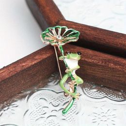 Brooches Fashionable And Versatile Personality Cartoon Brooch Lotus Leaf Frog