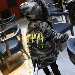 Down Coat Boy Winter Jacket Baby Hooded Camouflage Thickness Kids Coats Children Autumn 2024WT030