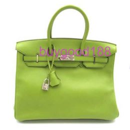 10A Bridkkin Delicate Luxury Womens Social Designer Totes Bag Shoulder Bag 35 Hand Bag Swift Leather Green Used Women