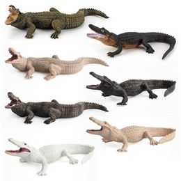 Novelty Games Simulated wild animal model soft rubber crocodile realistic prop toy soft rubber static model ornament Y240521