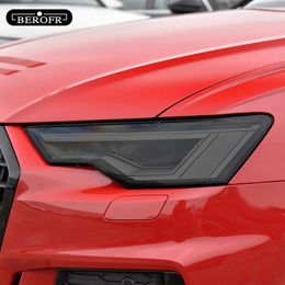 Car Headlight Tint Smoked Black Protective Film TPU Stickers For Audi A3 8V A4 B8 B9 A5 A6 C8 A7 A8 D4 TT E-tron R8 Accessories 240520