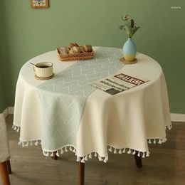 Table Cloth Simple Cotton Linen And Elegant Household Small Circular Dining Bedside Tea