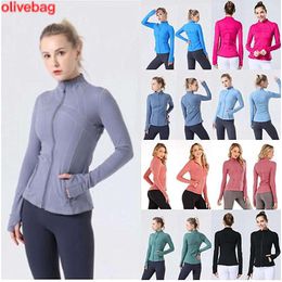 LU-088 2023 Yoga Womens LL Define Workout Sport Coat Fiess Jacket Sports Quick Dry Activewear Top Solid Zip Up Sweatshirt Sportwear Hot Sell