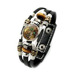 10colors cool funny science fiction hero fantasy viking beans movie film Glass Cabochon Multilayer Leather Bracelets High Quality Bangles