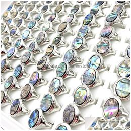 Band Rings 100Pcs/Lot Elegant Sier For Men Women Shell Sticker Fashion Jewellery Wholesale Lot Drop Delivery Ring Dhtyn