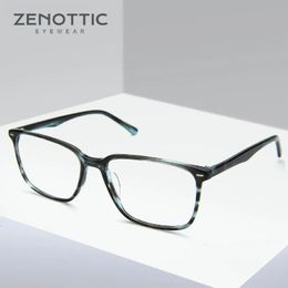 ZENOTTIC Square Glasses Frames For Men NonPrescription Eyeglasses Retro Optical Myopia Hyperopia Spectacles 240521