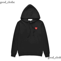 cdgs hoodie Commes Hoodie Designer fear of ess Play Commes Des Garcons Letter Long Sleeve Pullover Women Red Heart Loose Sweater Clothing essentialsclothing 476