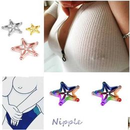Nipple Rings 1Pair 316L Stainless Steel Adjustable For Women Star Shaped Clip On Ring Fake Piercing Jewelry Drop Delivery Body Dhbzq