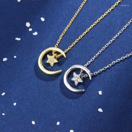 Pendants Star Moon Necklace For Women 2024 Trendy And Simple Elegance Light Luxury Internet Celebrity Same Style Collar
