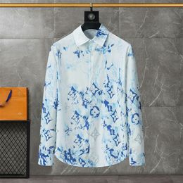 Mens Shirts Top horse Embroidery blouse Long Sleeve Solid Colour Slim Fit Casual Business clothing Long-sleeved shirt Printed shirt B8