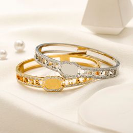 Classic Bracelets Women Bangle Luxury Designer Brand Letter Jewelry Crystal Rhinestone 18K Gold Plated 925 Silver Plated Stainless steel Bangles Mens Bracelet