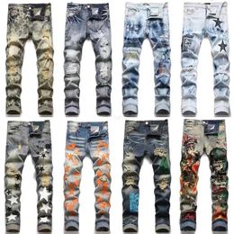 Mens Jeans for Mens Ripped Jeans Men Black Jeans Pants Jean Fashion Mens Jeans Cool Style Luxury Designer Denim Pant Distressed Biker Blue Jean Slim Fit Motorcycleb55