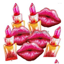 Party Decoration 8Pcs Nt Red Lipstick Balloon Lips Balls Wedding Makeup Theme Girls Valentines Day Birthday Bridal Decor Drop Delive Dhs4P