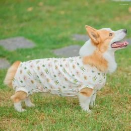 Dog Apparel Jumpsuit Cartoon Pattern Pet Soft Cotton Pyjamas Comfortable Clothes For Home Outdoor Leisure Wear