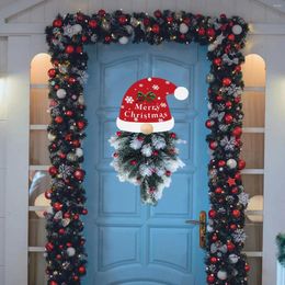 Decorative Flowers Artificial Christmas Swag Hanging Decoration Garland For Windows Front Door Outside Indoor Stairs