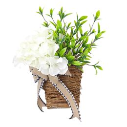 Hanging Basket Flower Wreath Decoration Gift Craft Flower Arrangements Fake Hanging Plant for Wedding Garden Party Outdoor 240522