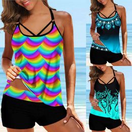 Women's Swimwear Tankini 2024 Two Piece Swimsuit Women With Shorts High Waist Female Bathing Suit Mayo Beach Bathers Maios XXL