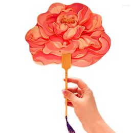 Decorative Figurines Retro Peony Flower Shaped Hand Fan Wedding Dancing For Women Chinese Style Fans Home Decoration Cheongsam Po Props