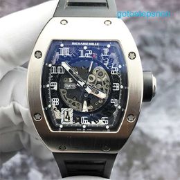 RM Tactical Wrist Watch RM010 Hollow Dial 18K Sliver Platinum Automatic Mechanical Watch