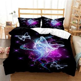 Bedding sets Colourful Butterfly Duvet Cover Set Comforter with cases for Girls Gift Single Double Queen 3Pcs Full Size H240521 12RS