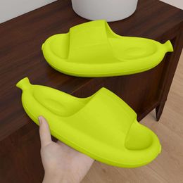 Banana Style Women's Men's Thick Sole Slippers Comfortable Couple Slides Yellow Green Colours