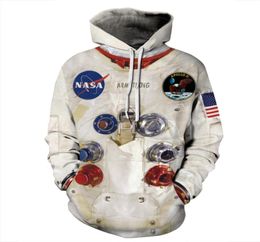 QNPQYX Women Man Winter streetwear Hoodies Tops 3D Astronaut Space Suit Pullover Sweatshirt Terror Pocket Outwear Warm hoodies2764639