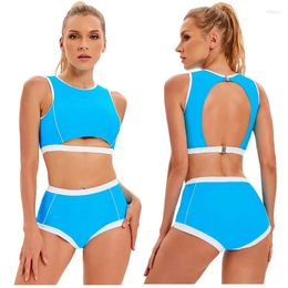 Women's Swimwear Two Pieces Bikini 2024 Lady High Waist Swimsuit Women Padded Tankini Push Up Sexy Backless With Shorts