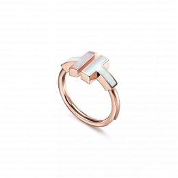 Wedding Rings Fashion Designer X-Shaped Stainless Steel Sier Love Ring Cross Between Diamonds Men And Women Rose Gold Jewellery Couple Ot2Tf