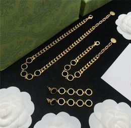 Luxury Letter Chain Necklaces Short Clavicle Chain Jewellery Sets Hip Hop Bracelet Women Gold Alphabet Pendants9209275