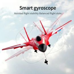 RC Plane Epp 24G 25 Channel Glider Radio Control Foam Aircraft Led Lighting Six Axis Gyroscope Fighter Flight Toy for Children 240514