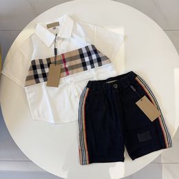 Children's Boutique Fashion: Designer Style Boys' Plaid Shirt and Shorts Set, Perfect for Luxury Summer Outfits | Trendy and High-End Clothing