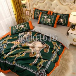 Bedding sets Designer bedding sets Four-piece gift quilt set bed sheet pure cotton light luxury brand suite Contact us to view pictures with LOGO 6532