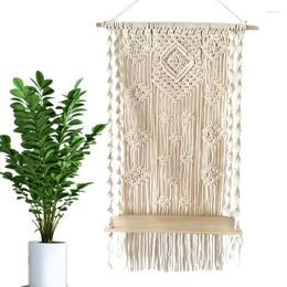 Tapestries Hanging Plant Shelf Wall Hangers For Plants Handwoven Boho Rope Flower Pot Holder Bedroom Living Room Home Decor