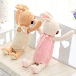 Plush Dolls 75cm Cute Lying Rabbit Plush Pillow Toys Soft Appease Bunny Stuffed Animals Doll Baby Sleeping Calm Toys for Children Girls Gift H240521