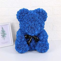 Decorative Objects Figurines Teddy Rose 25cm artificial flower rose with box mothers girlfriends wedding anniversary birthday Valentines Day gift H240521 QDIY