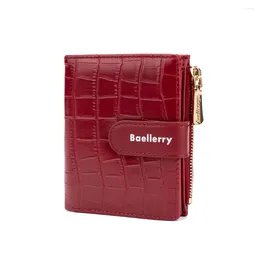 Wallets Fashion Small Folding For Women Zipper Coin Pocket Short Purse Female PU Leather Wallet Portable Multi Card Bag