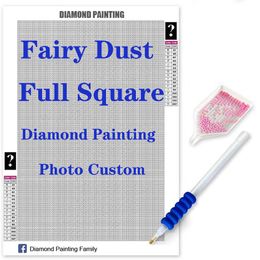 Fairy Dust Drills Full Square Crystal Mystery AB Diamond Painting Cross Stitch Colorful 5D Diamond Embroidery Mosaic Home Decor