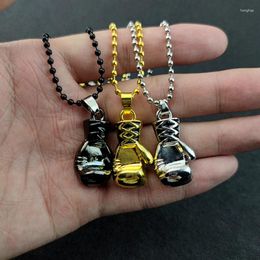 Pendant Necklaces Sport Fitness Beads Chain Necklace For Men Neck Lace Korean Fashion Boxer Boxing Glove Hip Hop Punk Party Jewellery Gift