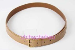 Designer BBorbiriy belt fashion buckle genuine leather Belt Women 90 CM Leather Blend Gold Buckle Plain Shiny Brown