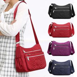 Shoulder Bags Waterproof Women Casual Large Capacity Messenger Handbag Nylon Multi Pocket Solid Color Zipper Crossbody