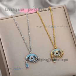 Fashion Designer Evil Eye Pendants Necklaces for Women 2024 Goth 14K Yellow Gold Choker Necklace Vintage Turkish Luxury Eye Neck Chains Jewellery 522